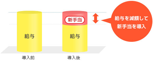 給与を減額して新手当を導入